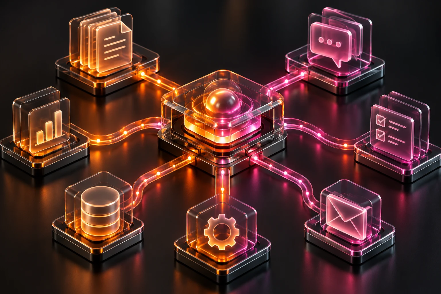 Connected AI workflow modules for documents, messaging and tasks